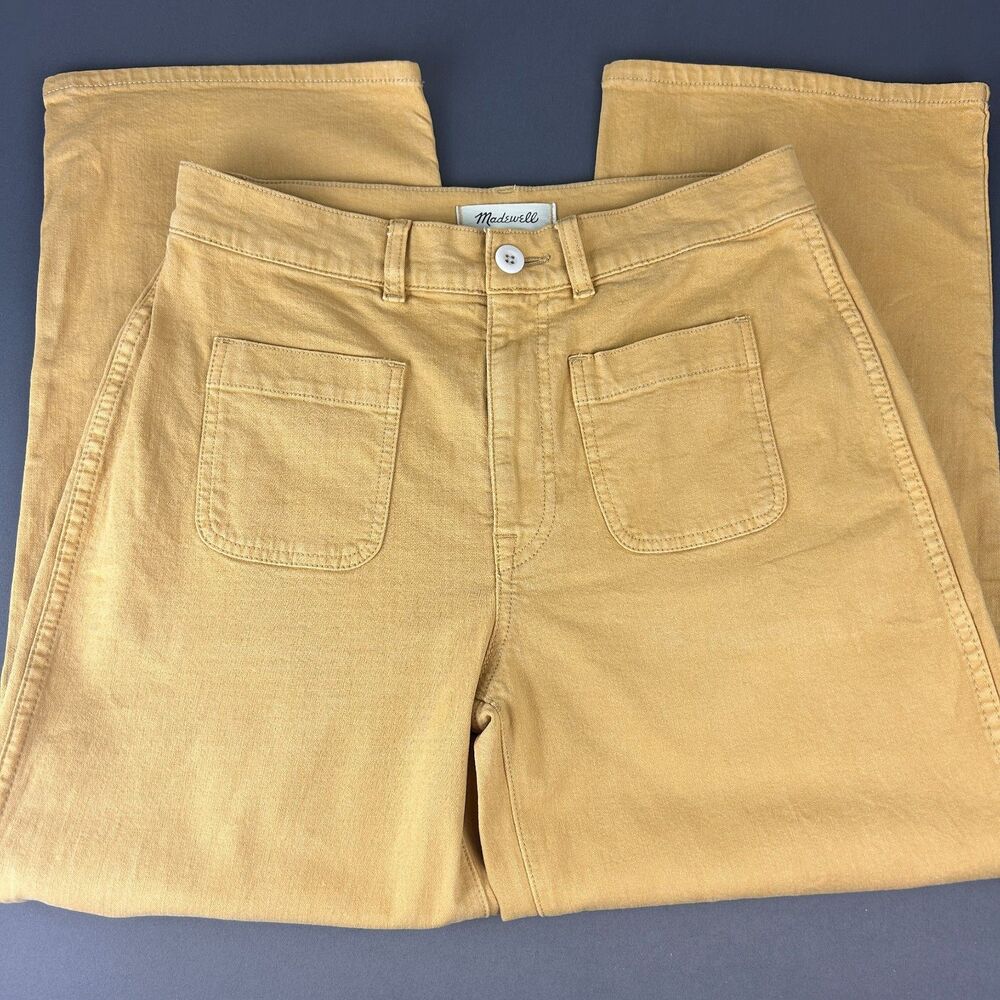Madewell Emmett 2.0 Wide Leg Crop Pants Jeans Earthen Gold Sz 28P - Picture 5 of 7